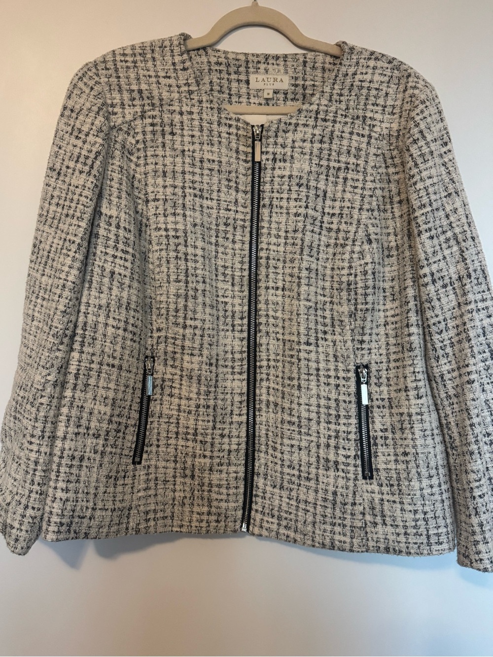 Laura Tweed Zip-Front Jacket